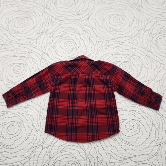 FREE W/ BUNDLE [12M] Red Plaid Mick Mack Button Up - Picture 6 of 6